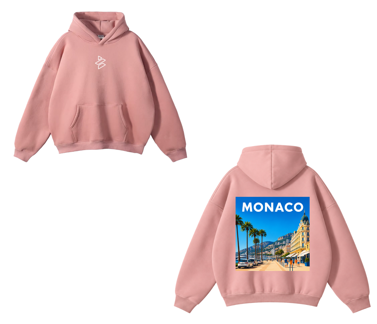 Pullover “Monaco” Printed Graphic Hoodie Unisex - 100% Cotton