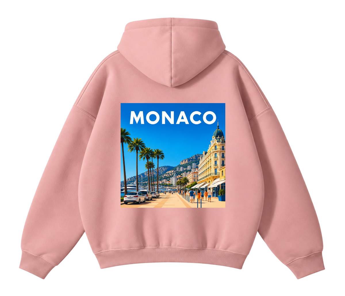 Pullover “Monaco” Printed Graphic Hoodie Unisex - 100% Cotton