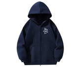 Zip-Up Embroidered Icon Hoodie Unisex (Left Chest) - 100% Cotton