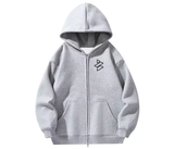 Zip-Up Embroidered Icon Hoodie Unisex (Left Chest) - 100% Cotton