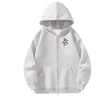 Zip-Up Embroidered Icon Hoodie Unisex (Left Chest) - 100% Cotton